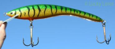 Turus Ukko Original Wobbler, Länge: 20 cm, Farbe: Fire-Flame-Glitter 243 von Suomen Uistin The Finnish Lure Company (Jarmo Rapala)